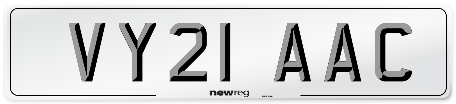 VY21 AAC Number Plate from New Reg